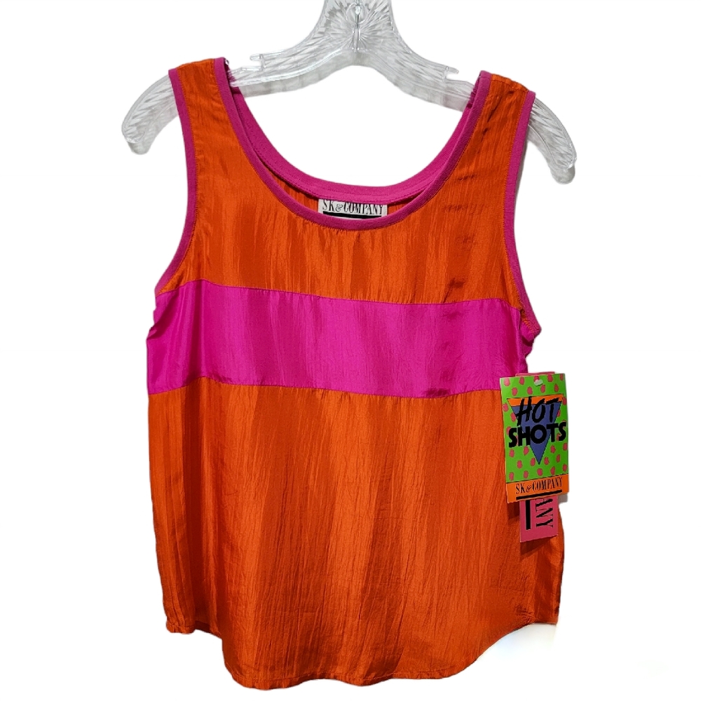 SK & Company | Vintage Hot Shots Creamsicle Silk Color Block Tank Top